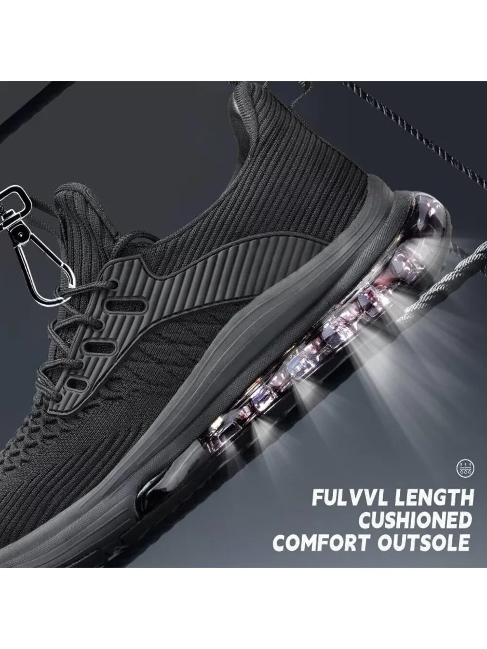 Men's Black Air Cushion Running Shoes Breathable Tennis Casual Fashion Sneakers